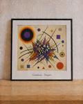 Abstract composition on minimalist shelf