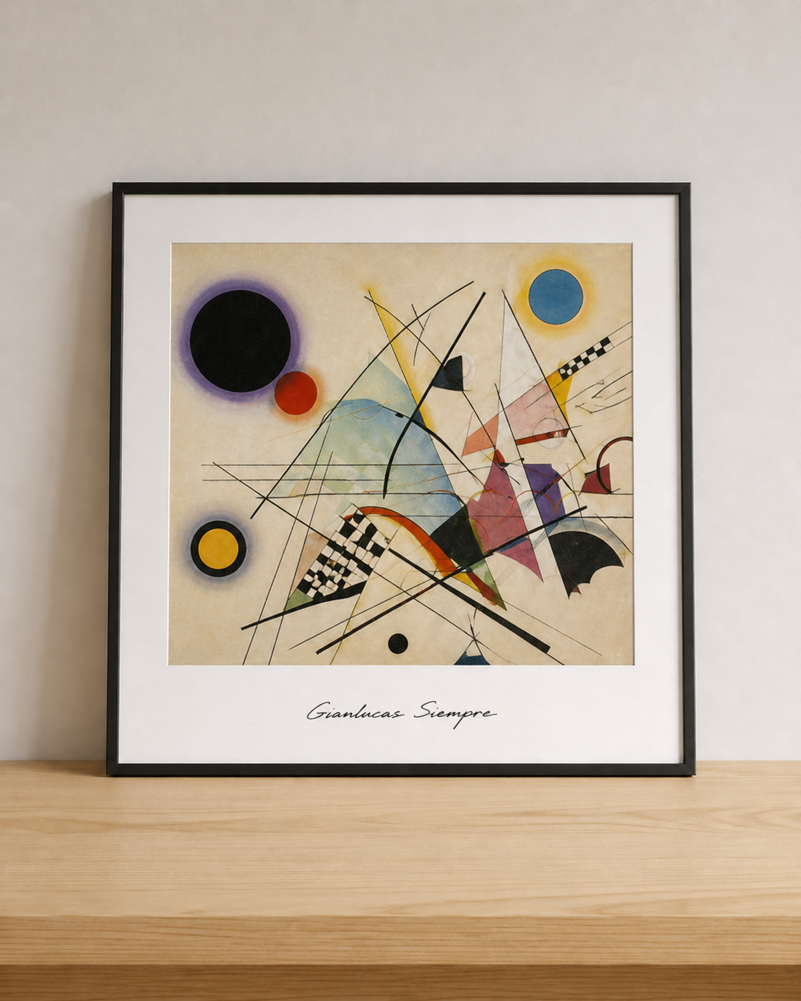 Abstract composition on minimalist shelf (2)