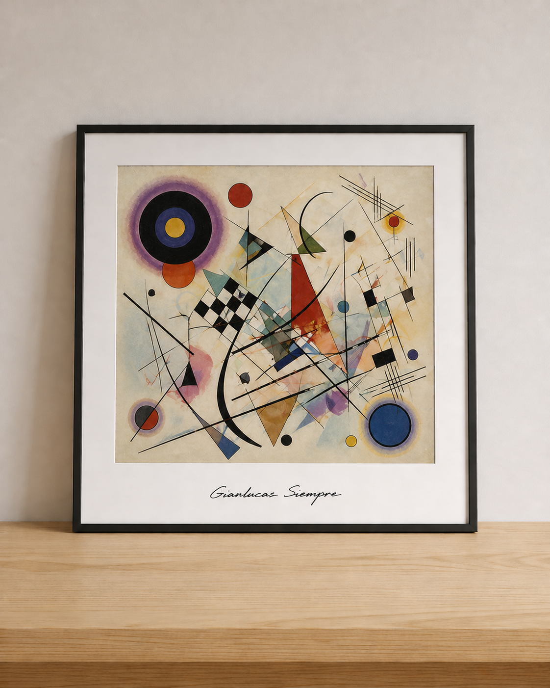 Abstract geometry on minimalist tabletop