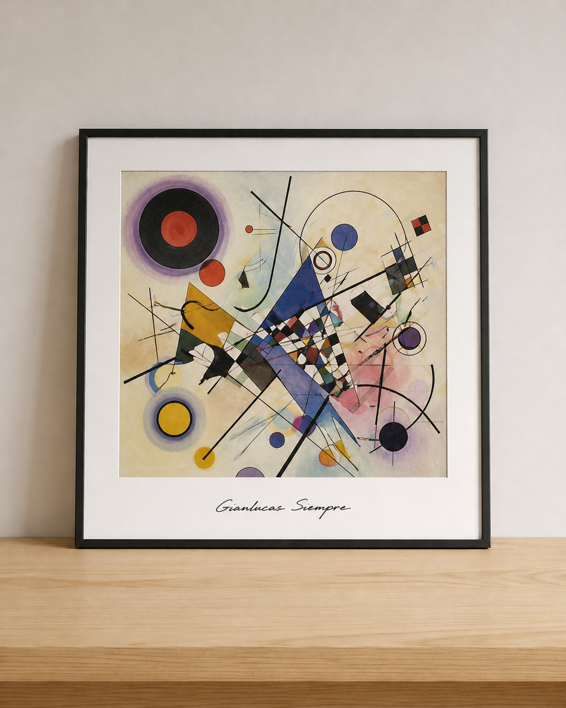 Abstract geometry on a minimalist wall