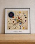 Abstract geometry on natural wood surface