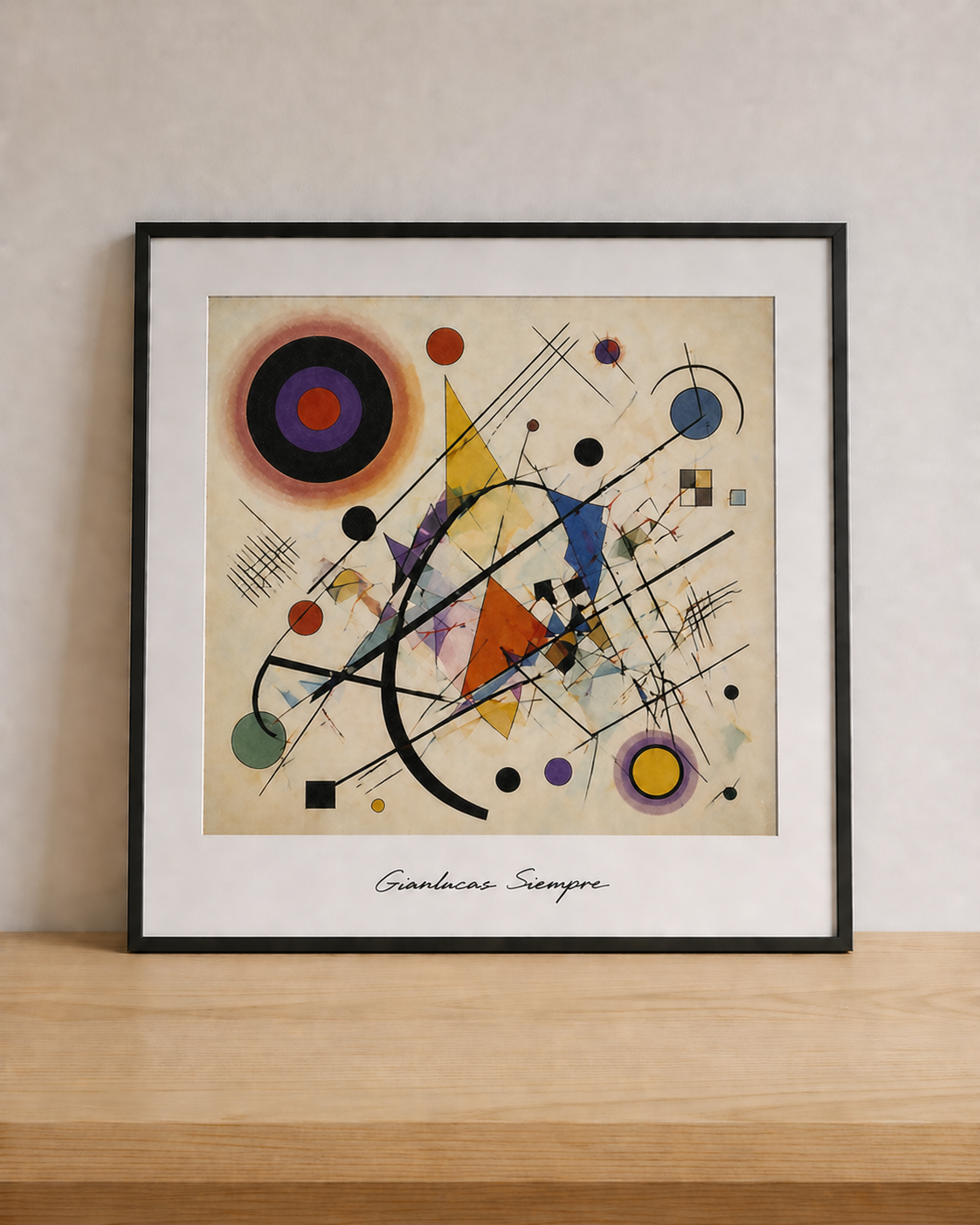Abstract geometry with vibrant color blocks