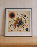 Geometric abstract art on wooden table