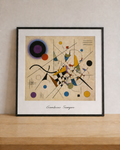 Geometric abstraction on a wooden table