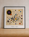 Geometric abstract with colorful accents