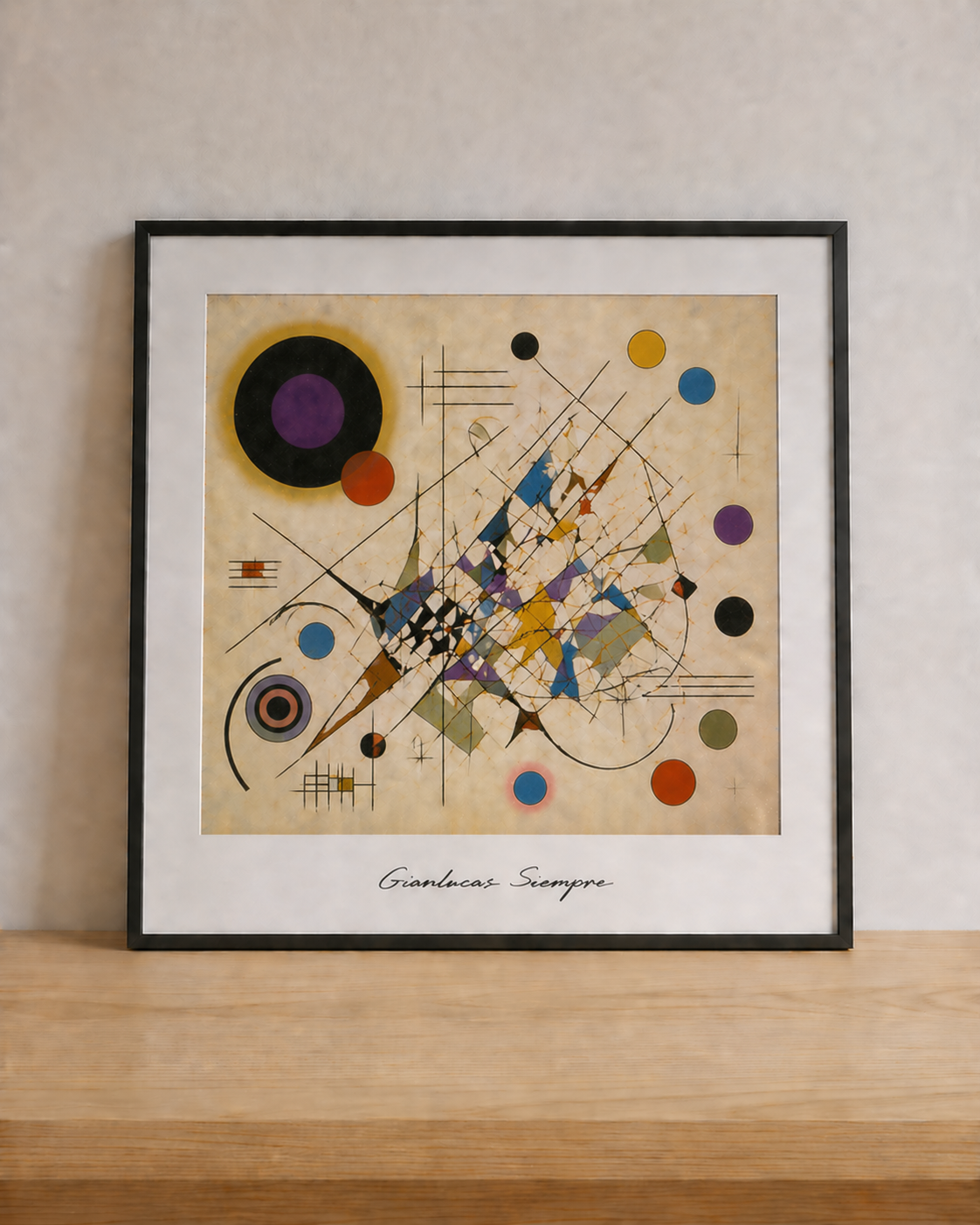 Geometric abstract with colorful accents